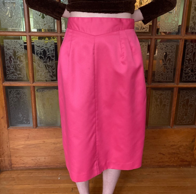 BUBBLEGUM PINK 1980s ROCKABILLY Pencil Skirt size Medium