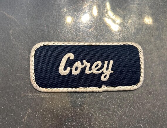 Retro DEADSTOCK 1970s "COREY”  rectangular name  … - image 1