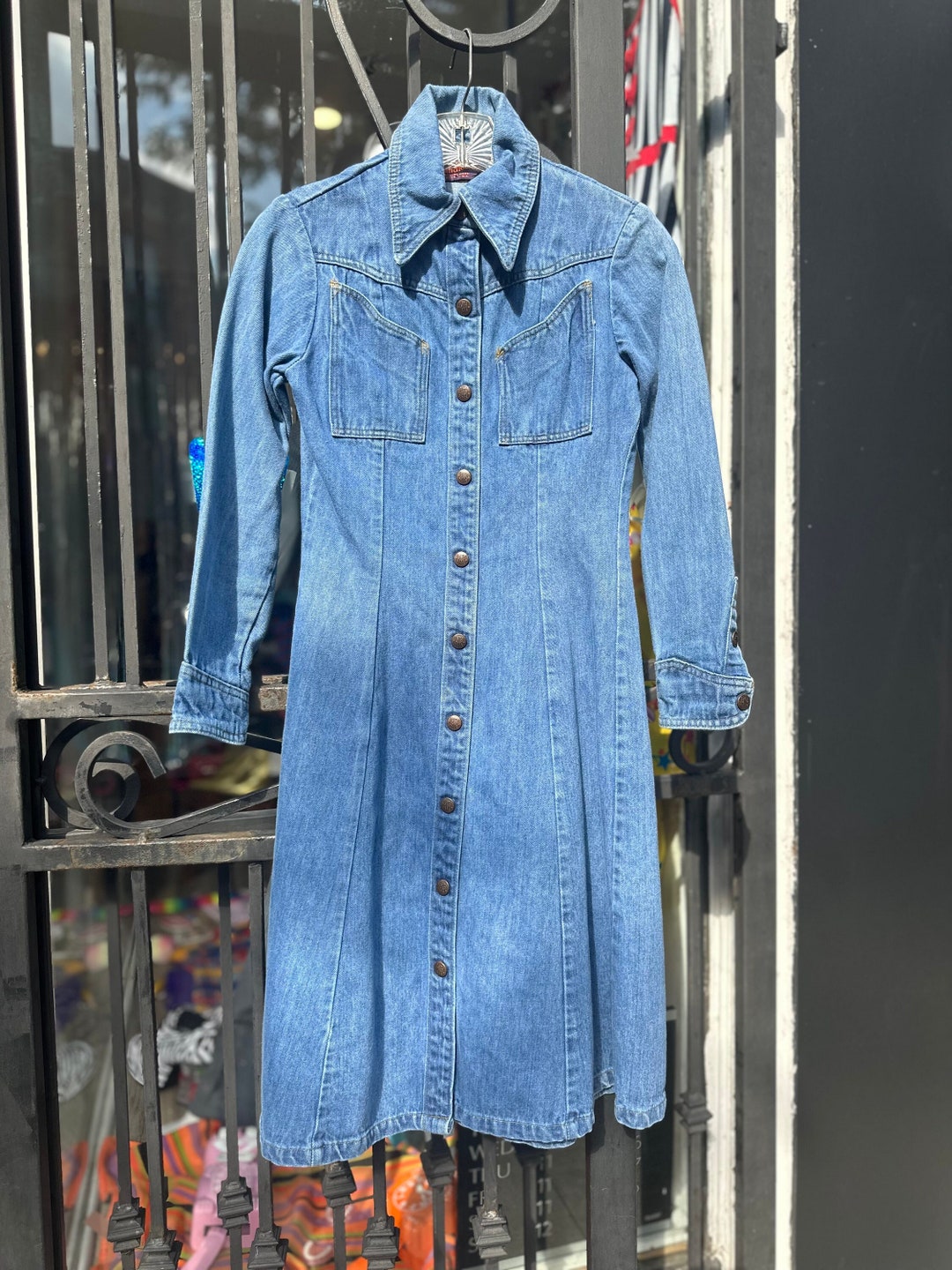Cute VINTAGE Jean DRESS Original LANDLUBBER Size Small Etsy