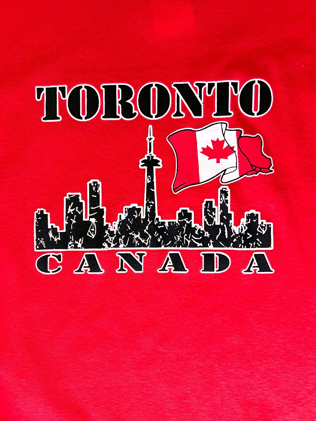 T-shirt Vintage Toronto Canada Années 80 – Taille XL – Coton Single Stitch – Occasion En Très Bon état