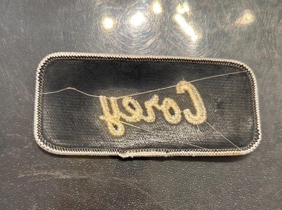 Retro DEADSTOCK 1970s "COREY”  rectangular name  … - image 2