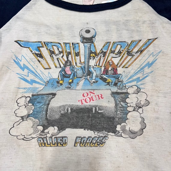 1980's DISTRESSED & Thin RAGLAND TRIUMPH Tee Size… - image 2