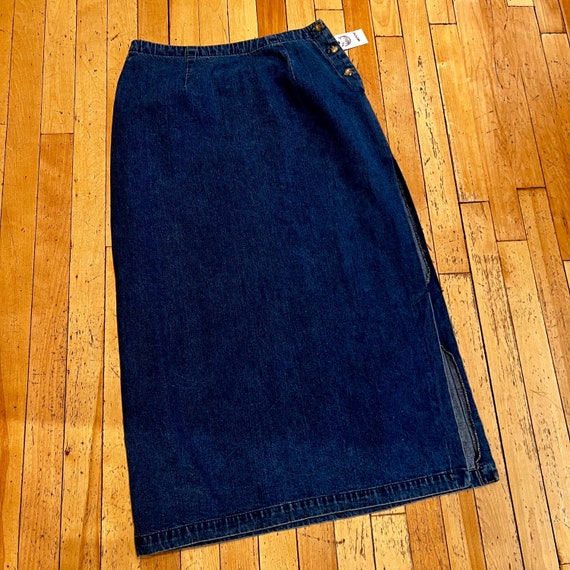 Lovely VINTAGE 90s/00s Long DENIM Skirt By EDDIE … - image 1