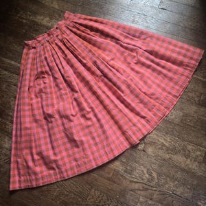 VINTAGE 1950s PLAID Cotton Full Circle SKIRT Size Extra Small