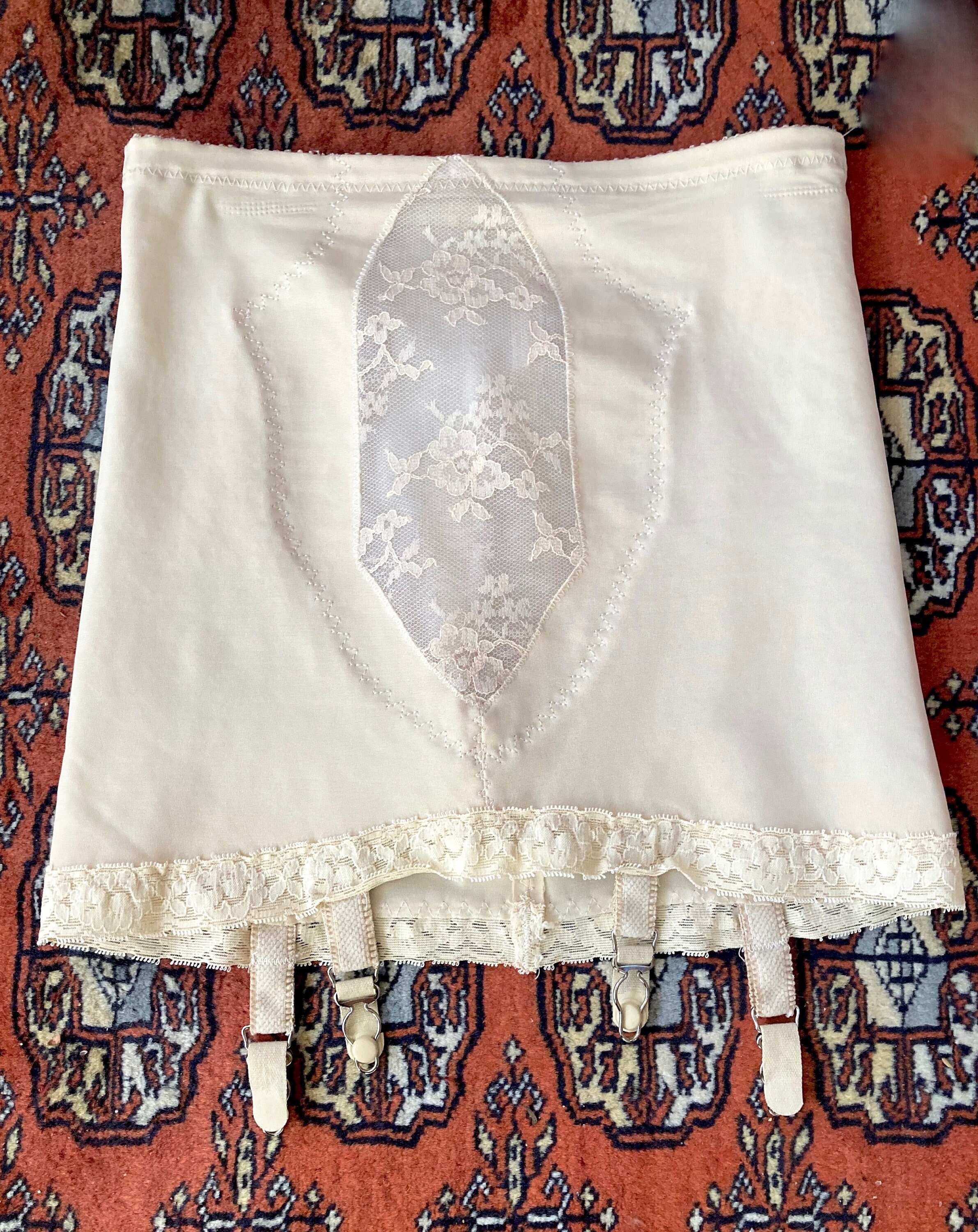 Vintage New Playtex Double Diamonds Firm Open Bottom Girdle With 6