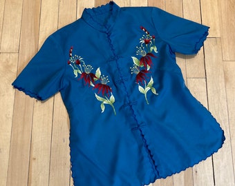 SCHITTERENDE vintage DEADSTOCK geborduurde blouse