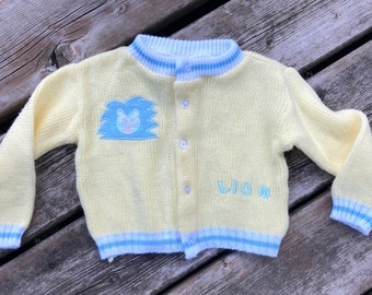 Vintage 1980s ADORABLE child's CARDIGAN by "Bright Future" 6-9 months