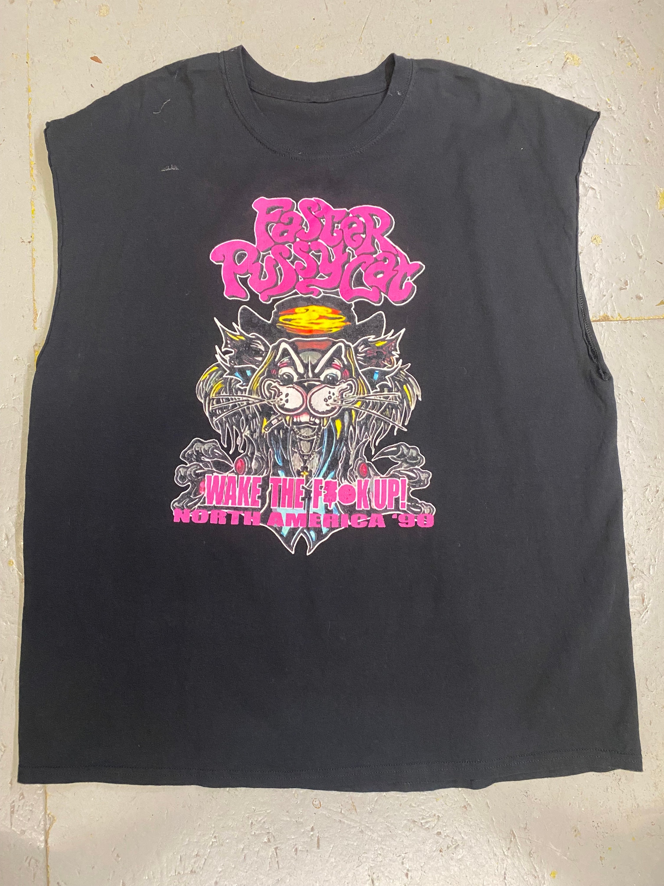 キラー 90年代 ヴィンテージ FASTER PUSSYCAT ツアー カットオフ T 
