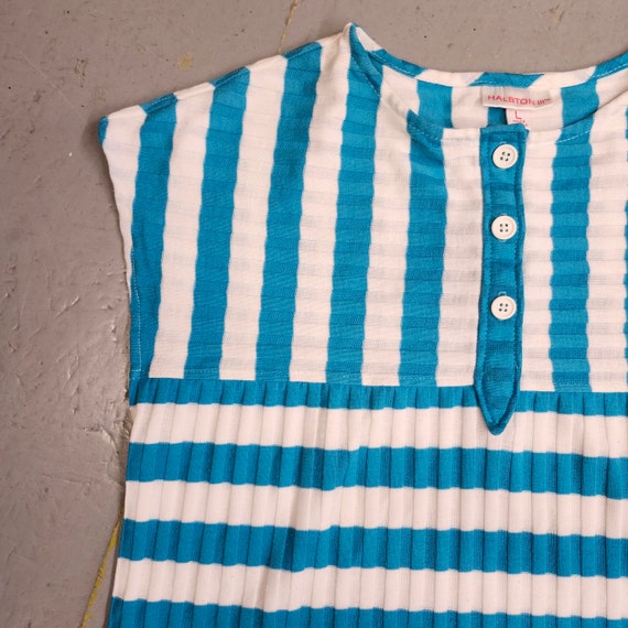 SUPER 1980s HALSTON III Turquoise Tee shirt Blous… - image 3