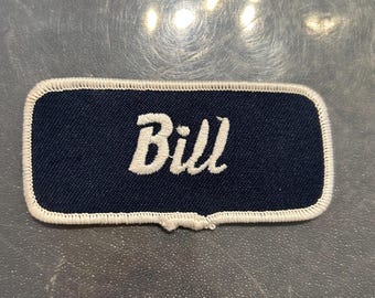 Retro DEADSTOCK 1970s &quot;BILL”  rectangular name  Patch