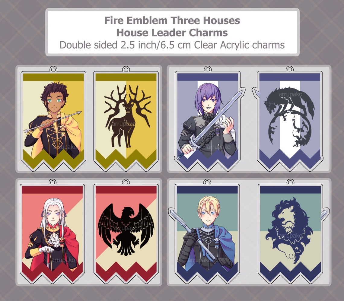 FE3H House Leader Charms Yuri Claude Dimitri Edelgard Etsy