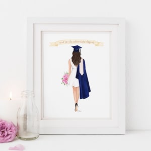 Graduación Impresión Personalizada - Graduación Día Arte Regalo - Graduación chica - Ilustración de moda - DESCARGA DIGITAL