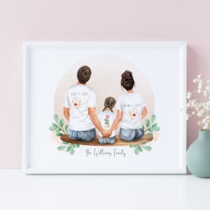 Custom Family Portrait Print, Personalized Family Illustration, Unique Family Gift, Family Keepsake, Our Family Print, DIGITAL