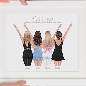 Impressão 4 amigos, Impressão de melhor amigo personalizada, Melhor amigo para imprimir, Melhores amigos para imprimir, Presente de aniversário para melhor amigo - DOWNLOAD DIGITAL