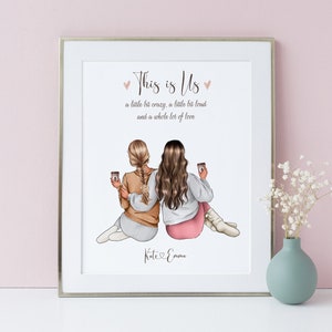 Impresiones personalizadas de amigos, ilustración de retrato de amigos, arte de pared personalizado, imagen de regalo de mejores amigos, regalo personalizado para amigos, DIGITAL