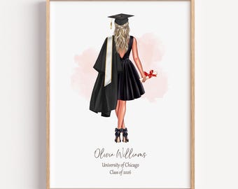 Gepersonaliseerde afstudeerprint | Custom Class of 2026-cadeau, aandenken collegejaar