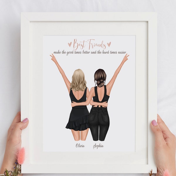 Best Friend print personalized, Best friend printable, Best friends printable, Best friend bithday gift, Best friend gift - DIGITAL DOWNLOAD