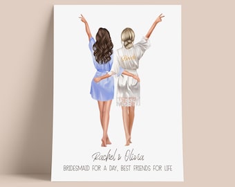 Personalised Bridesmaid Print, Custom Bride Bridesmaid Gift, Wedding Gift, Bridesmaid Print, Hen Party Print,  Maid of Honour Gift - DIGITAL