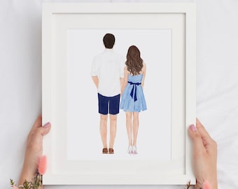 Couple illustration, Printable Card - Personalised Card, DIGITAL DOWNLOAD
