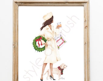 Christmas illustration - Holiday Fashion illustration - Fashion illustrations - Digital Download