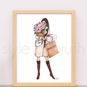 Shopping illustration - Fashion Girl - Fashion illustration - Digital Download