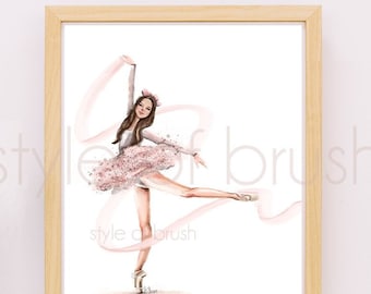 Pink Ballerina illustration - Ballet illustration - Fashion Illustration - DIGITAL DOWNLOAD