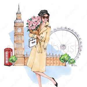 London Lover Print - London Fashion illustration - London Poster - DIGITAL DOWNLOAD