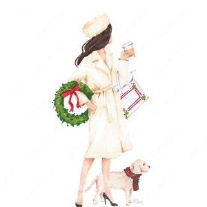 Holiday season art, Christmas Fashion illustration, Holiday Fashion illustration - Fashion illustrations - Digital Download