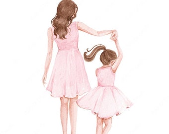 Mother Daughter Dance Watercolor Art Print – Mother's Day Gift (Digital Download)