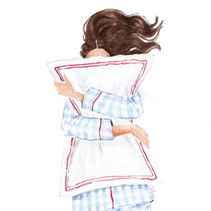 Pajamas Digital Print - Lazy Day Fashion illustration, pyjamas watercolor illusration - DIGITAL DOWNLOAD