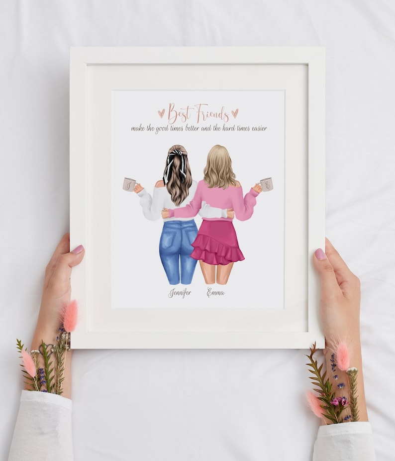 Best Friend Personalized Print Bestie Printable Art Best Etsy