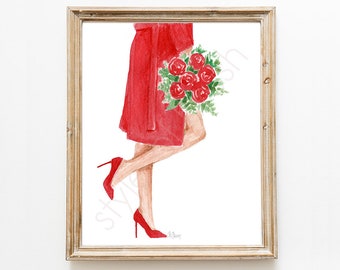 RedFashion Illustration - Red Heels Print Art - High Heels Fashion illustration - Digital Download