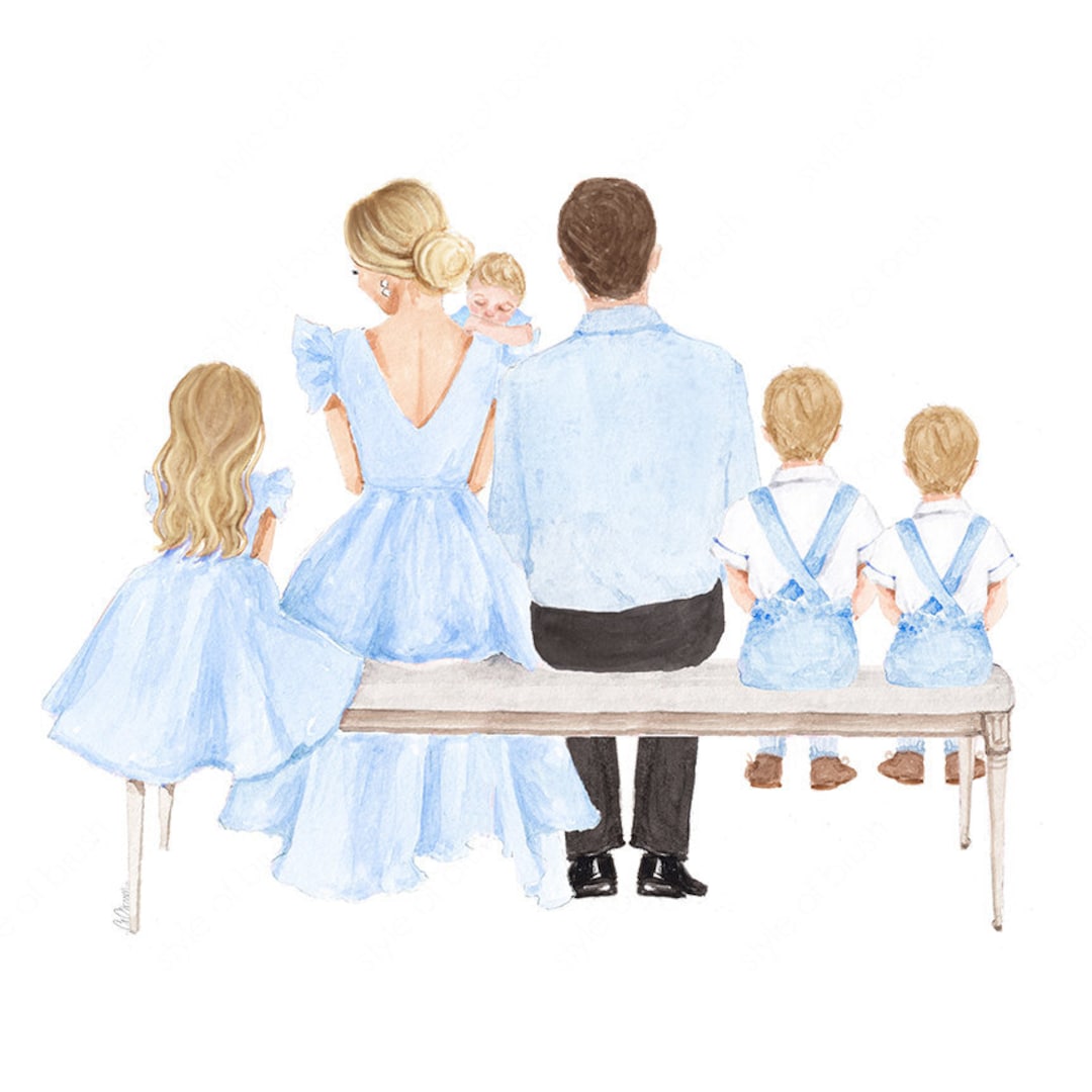 Family Printable Illustration, Father Mother Daughter Illustration ...