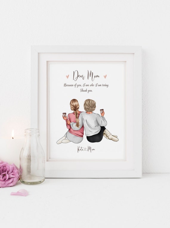 Personalised Mother and Daughter Print Birthday Gift for Mum