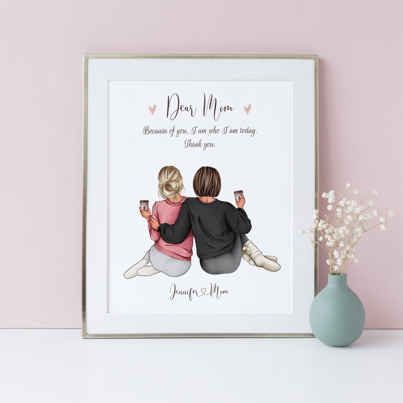 Personalised Mother and Daughter Print Birthday Gift for Mum Etsy