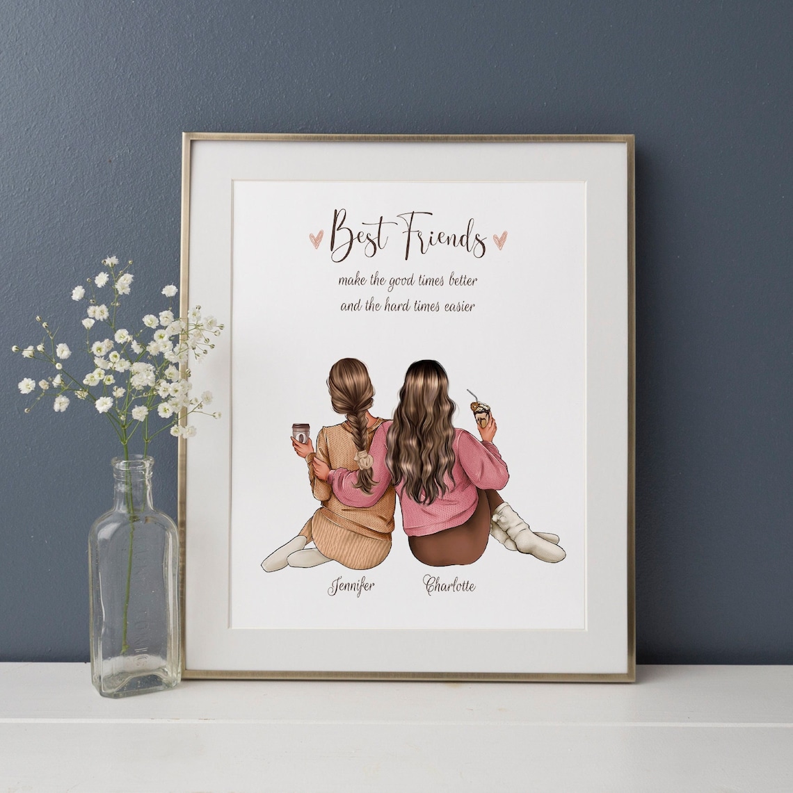 Best Friend Personalized Print Custom Friend Prints Best - Etsy