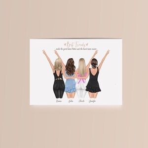 4 Friends Print, Best Friend Print Personalized, Best Friend Printable ...