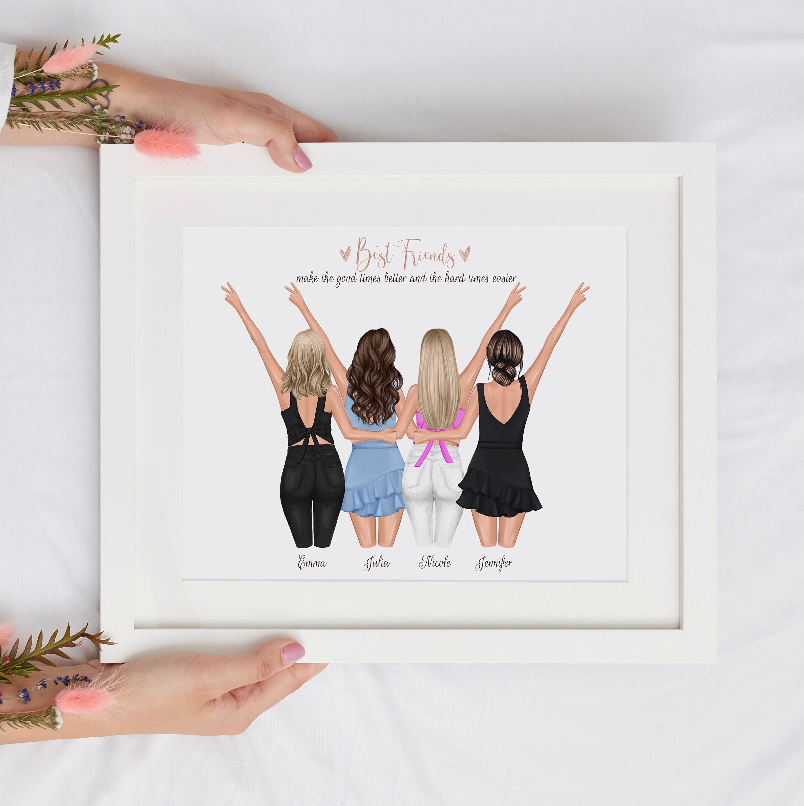 4 Friends Print, Best Friend Print Personalized, Best Friend Printable,  Best Friends Printable, Best Friend Bithday Gift DIGITAL DOWNLOAD - Etsy