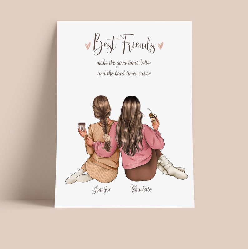 Best Friend Personalized Print Custom Friend Prints Best Etsy