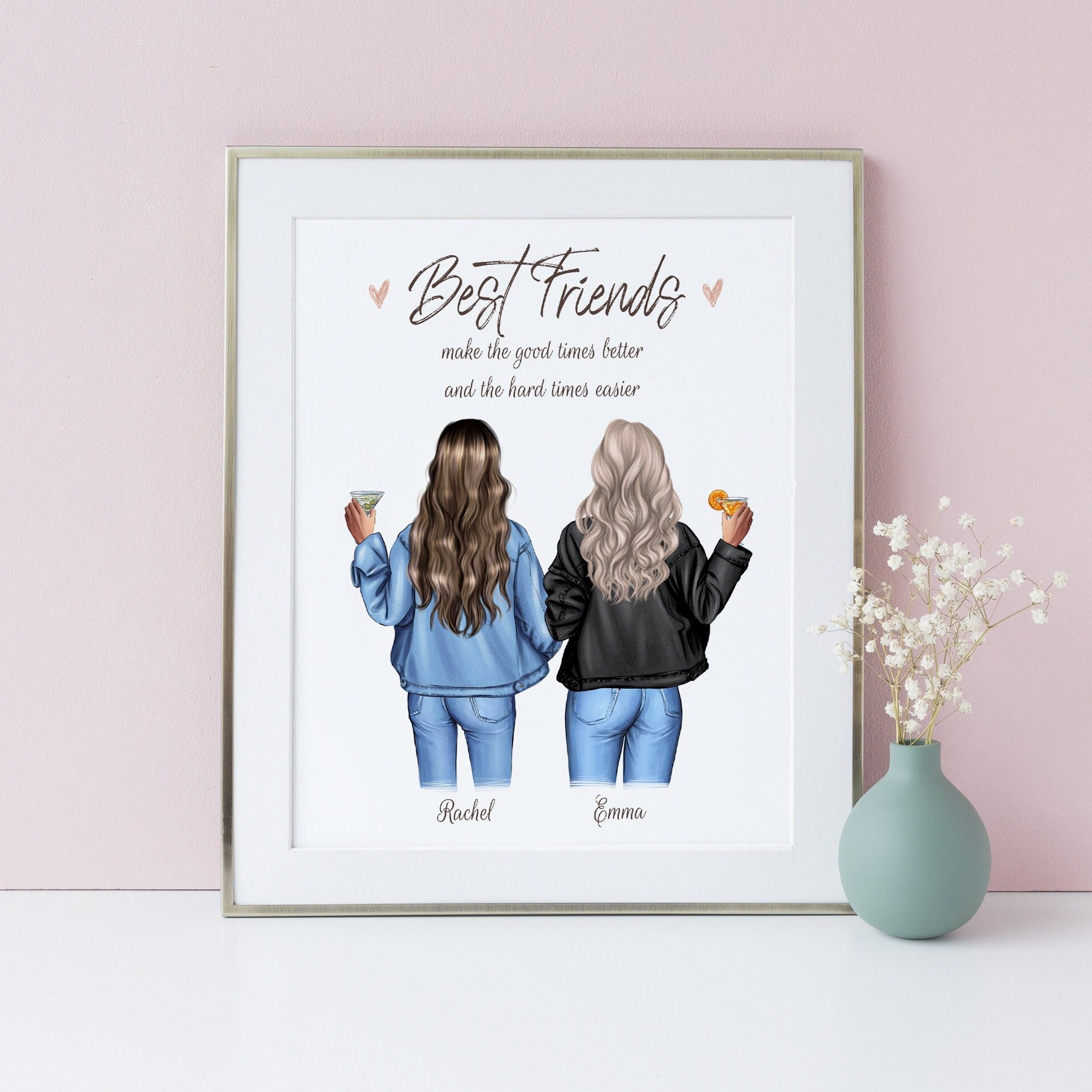 Custom Best Friends Prints, Best Friends Jacket Girls, Personalised Wall  Art, Sisters Gift Picture, Personalised Gift for Friends, DIGITAL - Etsy, image size:1934x1934