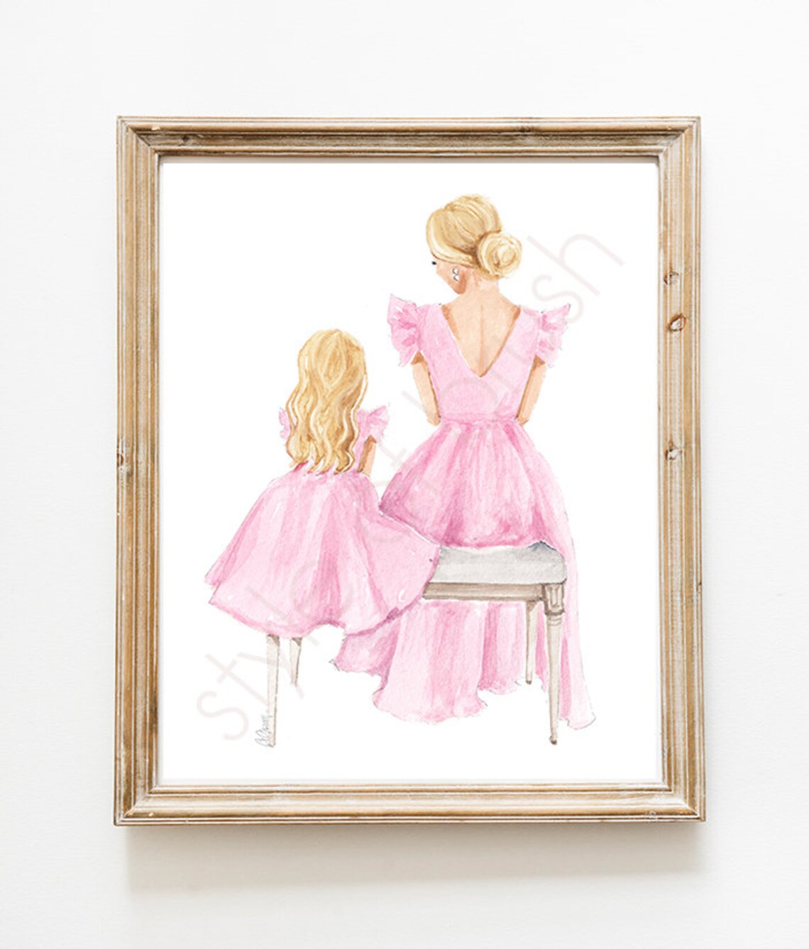 Mommy and Me Illustration Mother's Day Mother and - Etsy