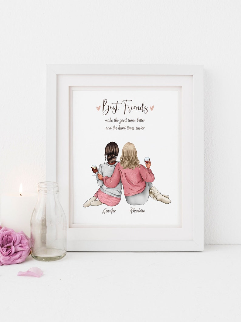 Best Friend Personalized Print Custom Friend Prints Best Etsy