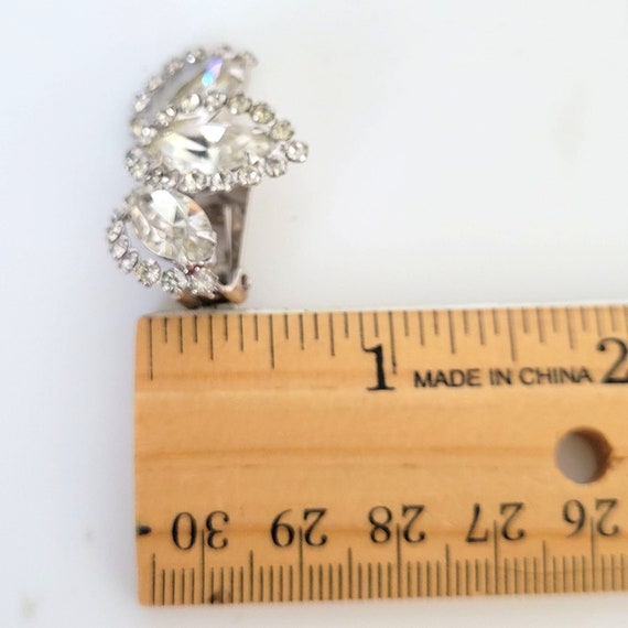 Weiss Vintage Marquise Crystal Rhinestone Clip On… - image 8