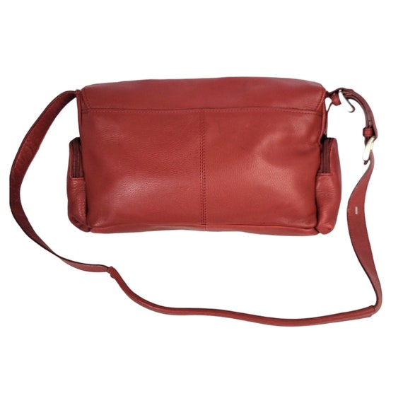 Stone Mountain Red Leather Crossbody Purse Shoulder Bag Snap 