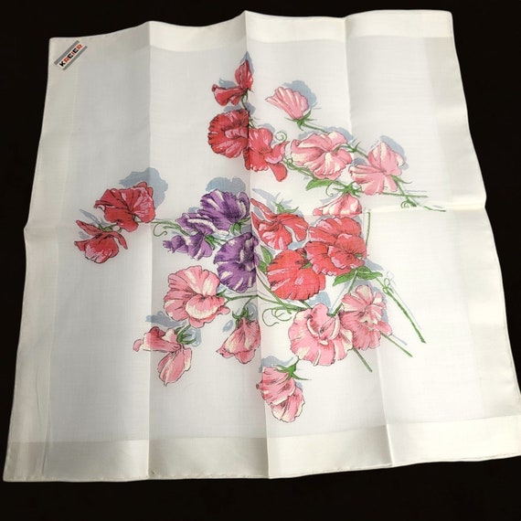 Kreier Vintage Floral Handkerchief Hankie Square 1