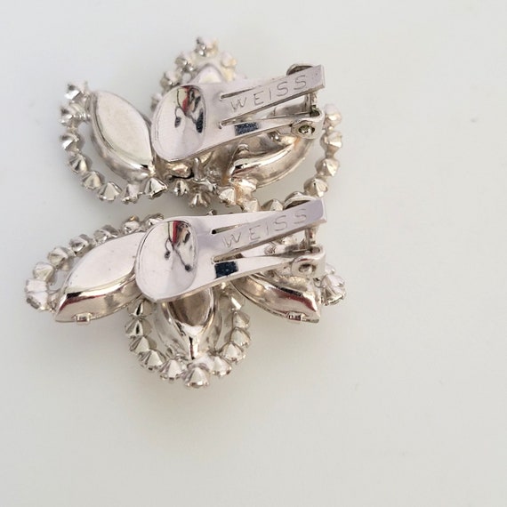 Weiss Vintage Marquise Crystal Rhinestone Clip On… - image 6