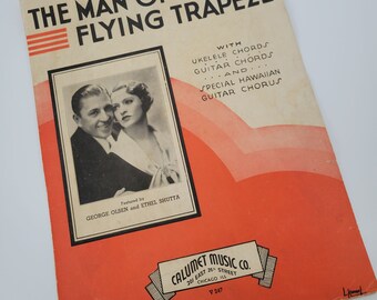 The Man On The Flying Trapeze Sheet Music George Olsen Ethel Shutta 1935 Vtg