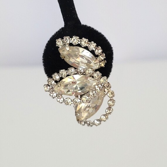 Weiss Vintage Marquise Crystal Rhinestone Clip On… - image 5