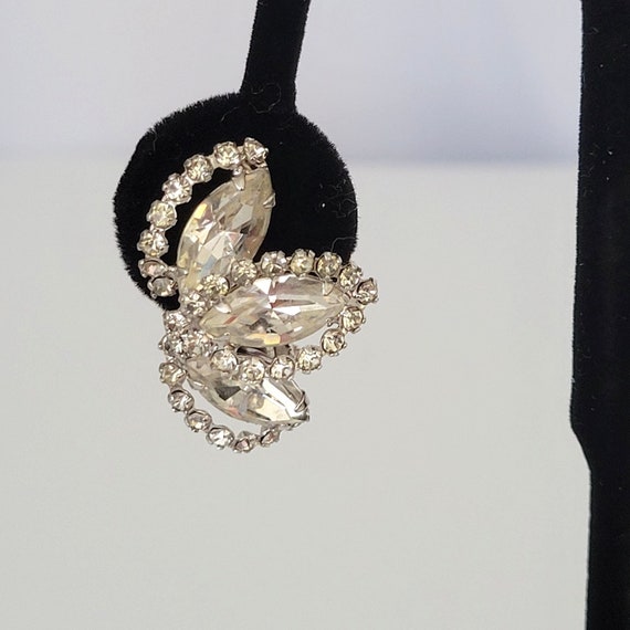 Weiss Vintage Marquise Crystal Rhinestone Clip On… - image 4