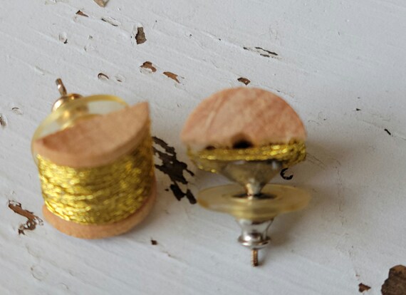 Sewing Thread Earrings - Sew Mini Thread Spool Ea… - image 4